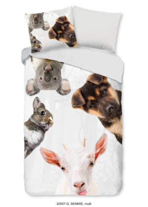 Good Morning dekbedovertrek dieren - Multicolor - 140 x 200/220 cm - 100% katoen