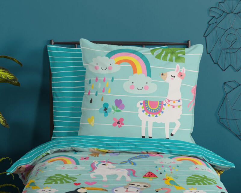 100% katoen dekbedset dieren en regenbogen van Good Morning in 135 x 200 cm