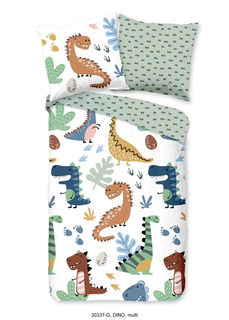 Good Morning dekbedovertrek dino's - Multicolor - 135 x 200 cm - 100% katoen
