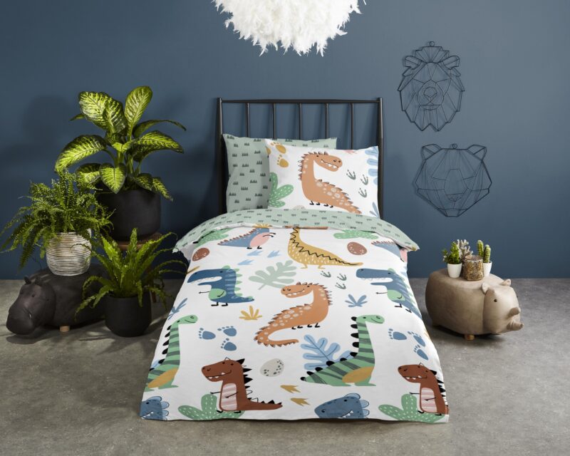 Dino's overtrek van Good Morning, 140 x 200/220 cm, kussensloop 60 x 70 cm