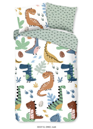Good Morning dekbedovertrek dino's - Multicolor - 140 x 200/220 cm - 100% katoen