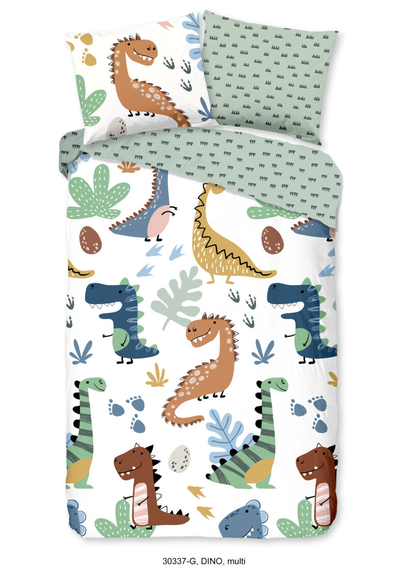 Good Morning dekbedovertrek dino's - Multicolor - 140 x 200/220 cm - 100% katoen