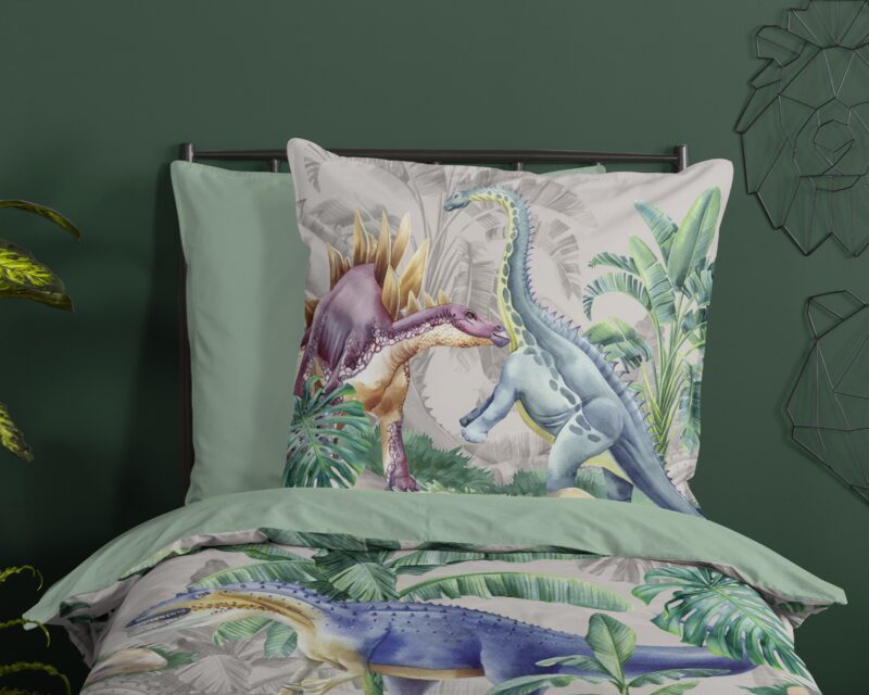 100% katoen dekbedset dinosaurussen van Good Morning in 135 x 200 cm - kussensloop 80 x 80 cm