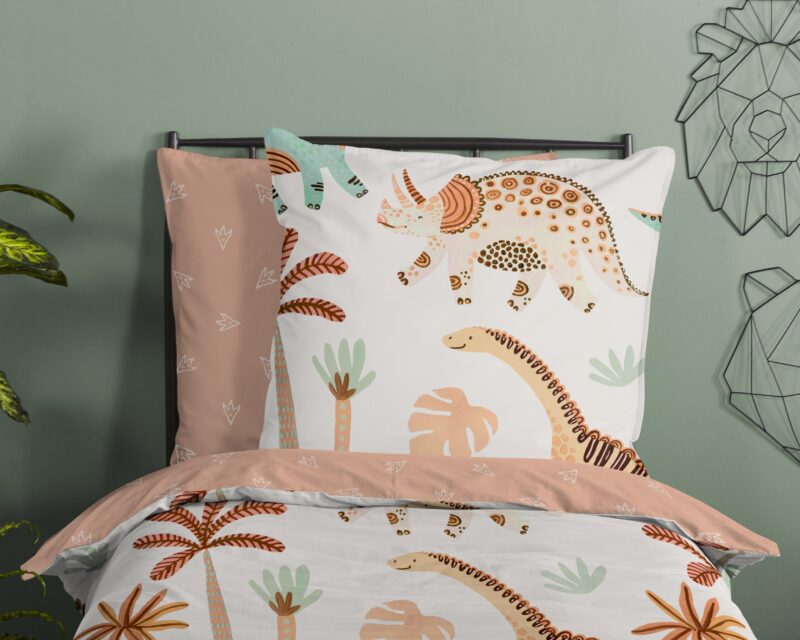 100% katoen dekbedset dinosaurussen van Good Morning in 140 x 200 cm