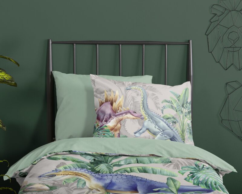 100% katoen dekbedset dinosaurussen van Good Morning in 140 x 200/220 cm - kussensloop 60 x 70 cm