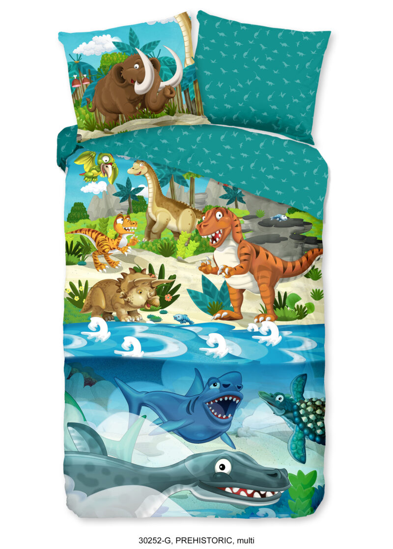 Good Morning dekbedovertrek dinosaurussen - Multicolor - 140 x 200/220 cm - 100% katoen
