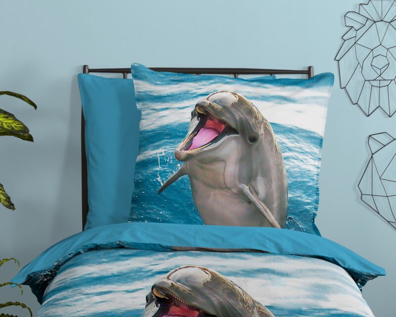 100% katoen dekbedset dolfijn van Good Morning in 135 x 200 cm