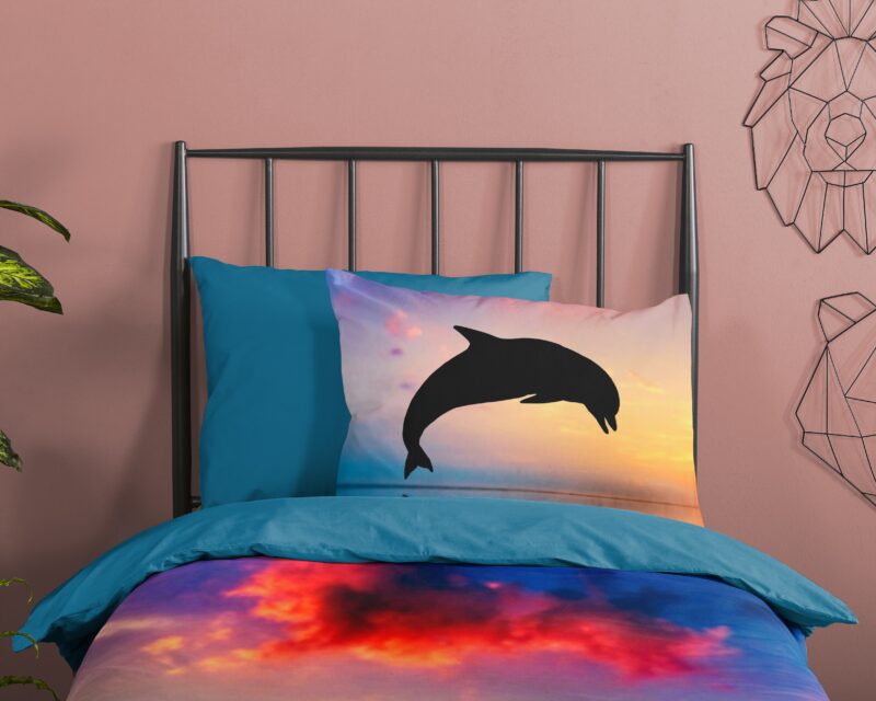 100% katoen dekbedset dolfijn van Good Morning in 140 x 200/220 cm - kussensloop 60 x 70 cm