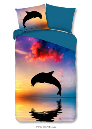Good Morning dekbedovertrek dolfijn - Multicolor - 140 x 200/220 cm - 100% katoen
