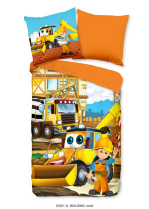 Good Morning dekbedovertrek graafmachine - Multicolor - 135 x 200 cm - 100% katoen