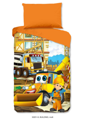 Good Morning dekbedovertrek graafmachine - Multicolor - 140 x 200 cm - 100% katoen