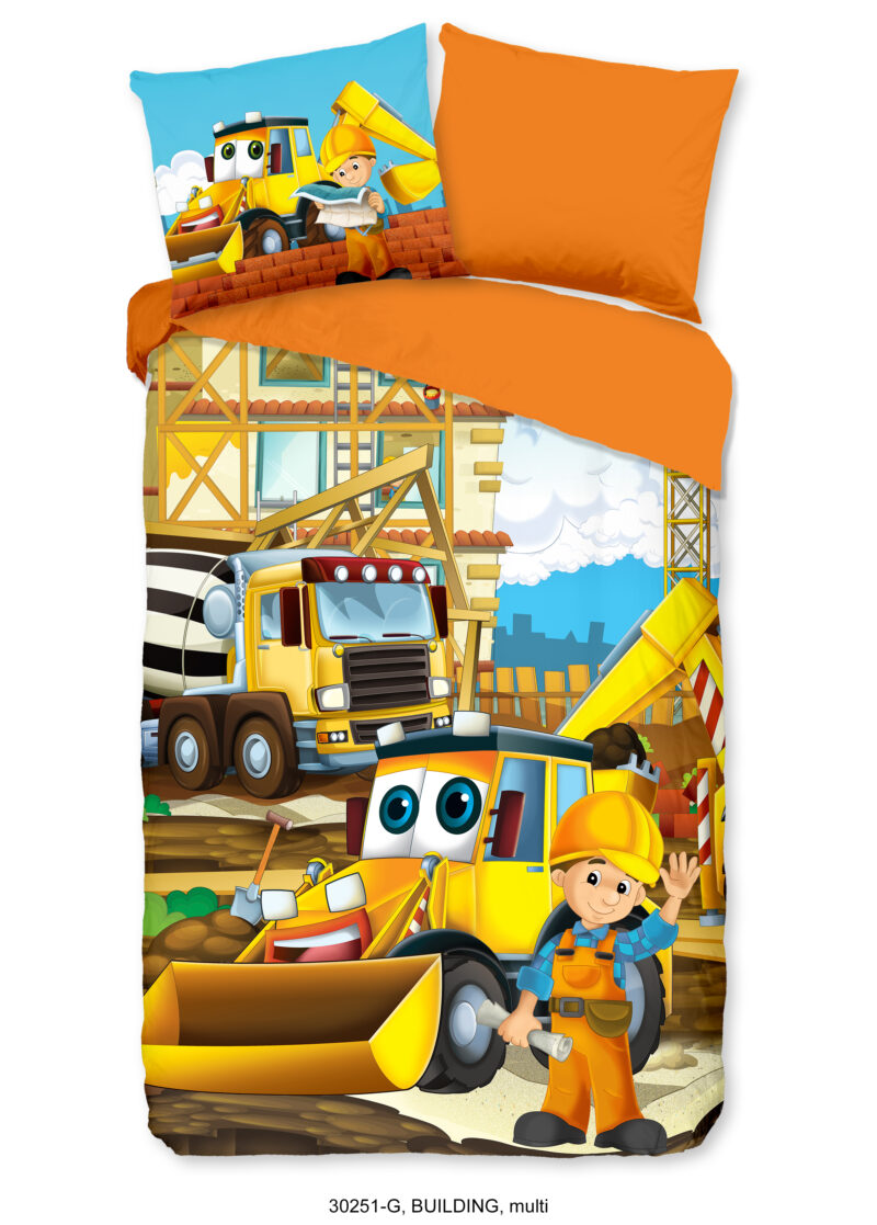 Good Morning dekbedovertrek graafmachine - Multicolor - 140 x 200/220 cm - 100% katoen
