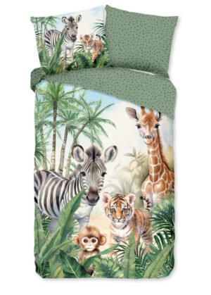 Good Morning dekbedovertrek jungle dieren - Multicolor - 140 x 200/220 cm - 100% katoen