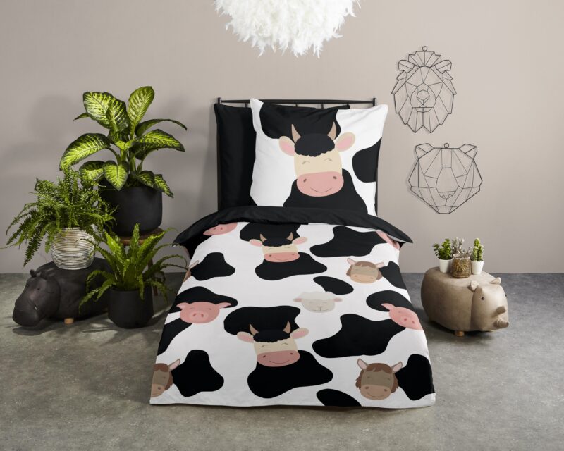 Koeien overtrek van Good Morning, 135 x 200 cm, kussensloop 80 x 80 cm