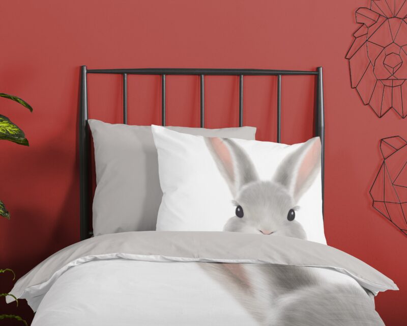 100% katoen dekbedset konijn van Good Morning in 140 x 200/220 cm - kussensloop 60 x 70 cm