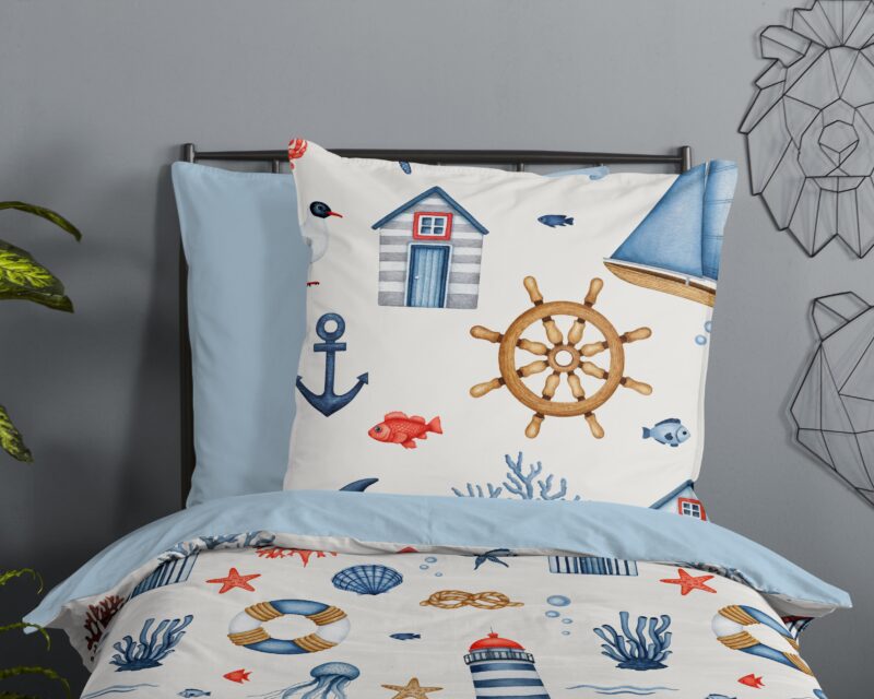 100% katoen dekbedset maritiem van Good Morning in 135 x 200 cm