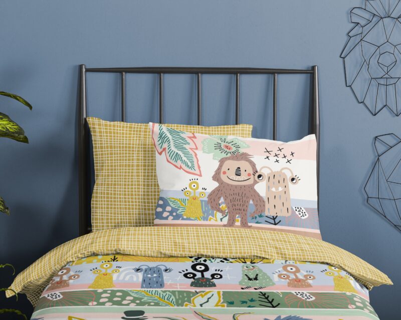 100% katoen dekbedset monster dieren van Good Morning in 140 x 200/220 cm
