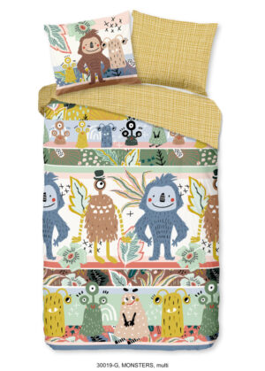 Good Morning dekbedovertrek monster dieren - Multicolor - 140 x 200/220 cm - 100% katoen