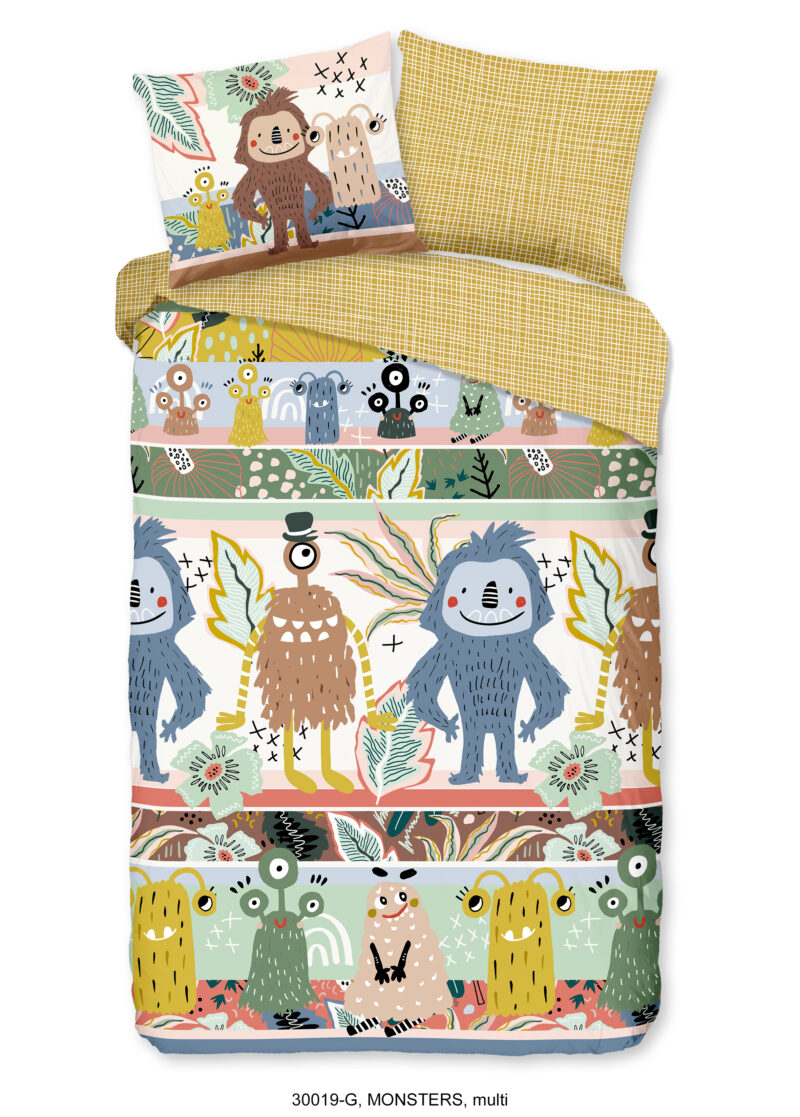 Good Morning dekbedovertrek monster dieren - Multicolor - 140 x 200/220 cm - 100% katoen
