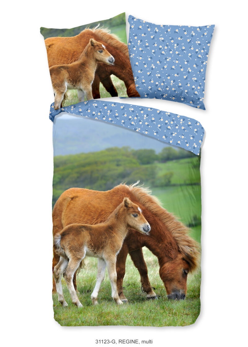 Good Morning dekbedovertrek paarden - Multicolor - 135 x 200 cm - 100% katoen