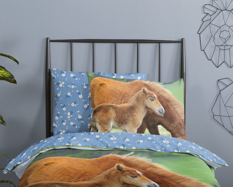 100% katoen dekbedset paarden van Good Morning in 140 x 200/220 cm