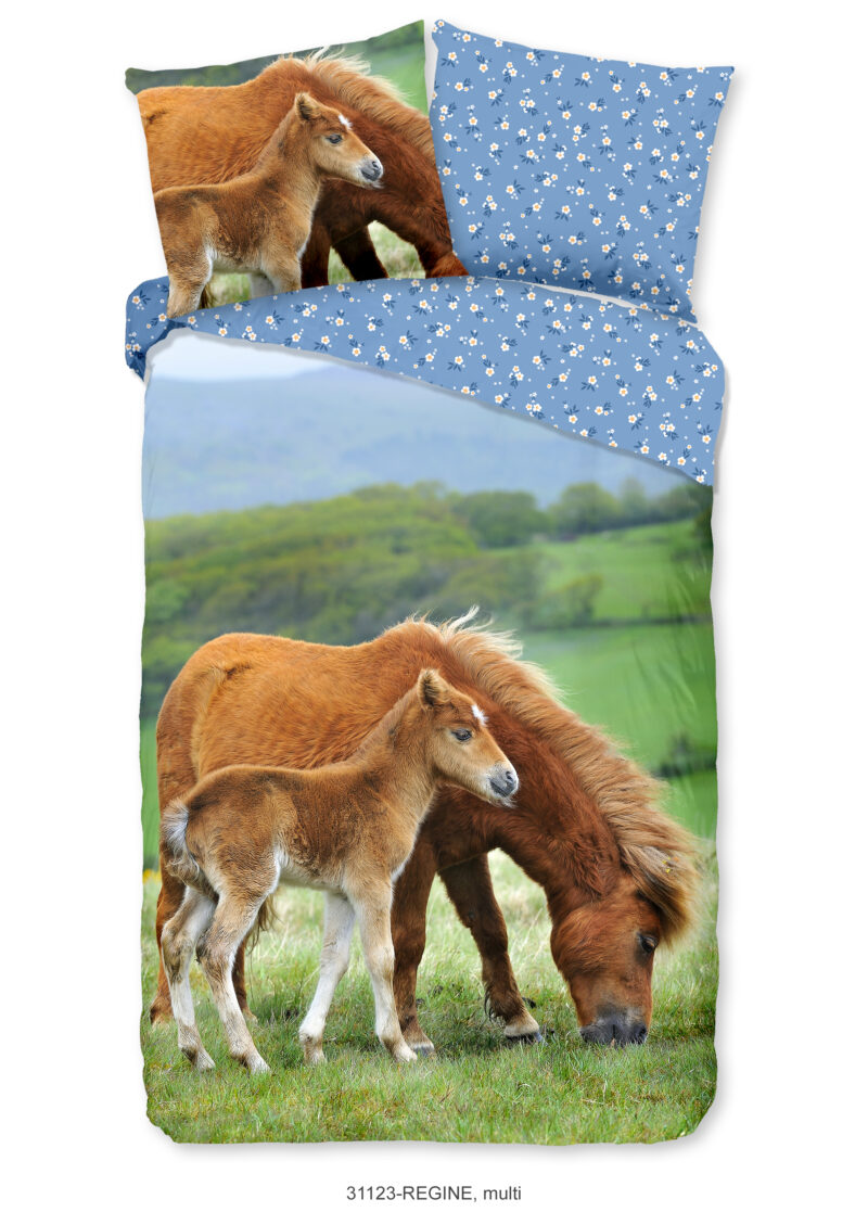 Good Morning dekbedovertrek paarden - Multicolor - 140 x 200/220 cm - 100% katoen