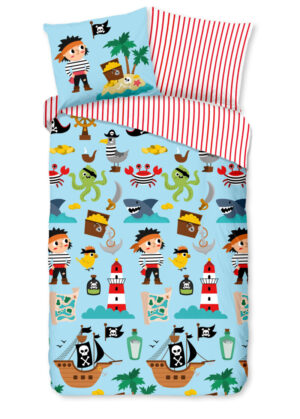 Good Morning dekbedovertrek piraten/ zee thema - Multicolor - 140 x 200/220 cm - 100% katoen