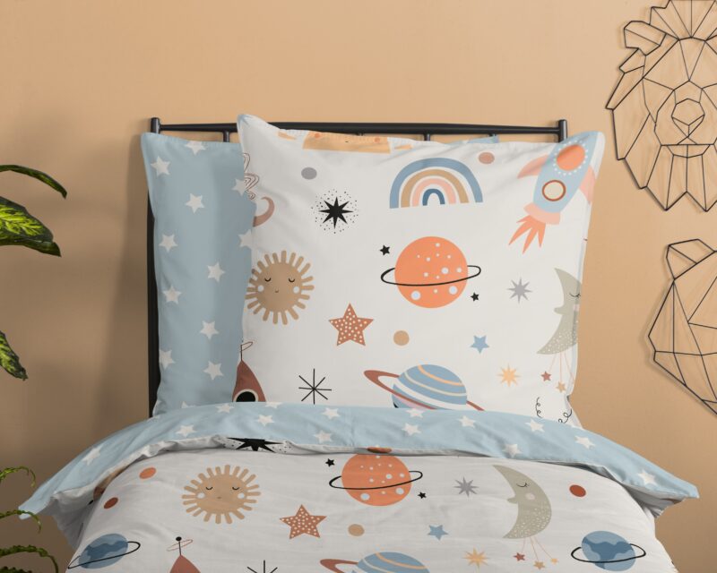 100% katoen dekbedset planeten van Good Morning in 135 x 200 cm