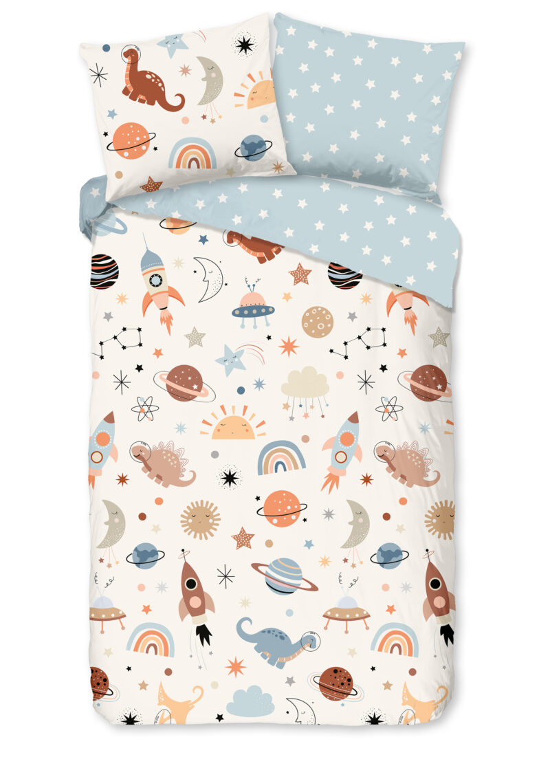 Good Morning dekbedovertrek planeten - Multicolor - 140 x 200/220 cm - 100% katoen