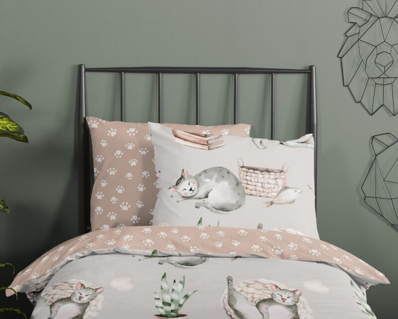 100% katoen dekbedset poezen van Good Morning in 140 x 200/220 cm