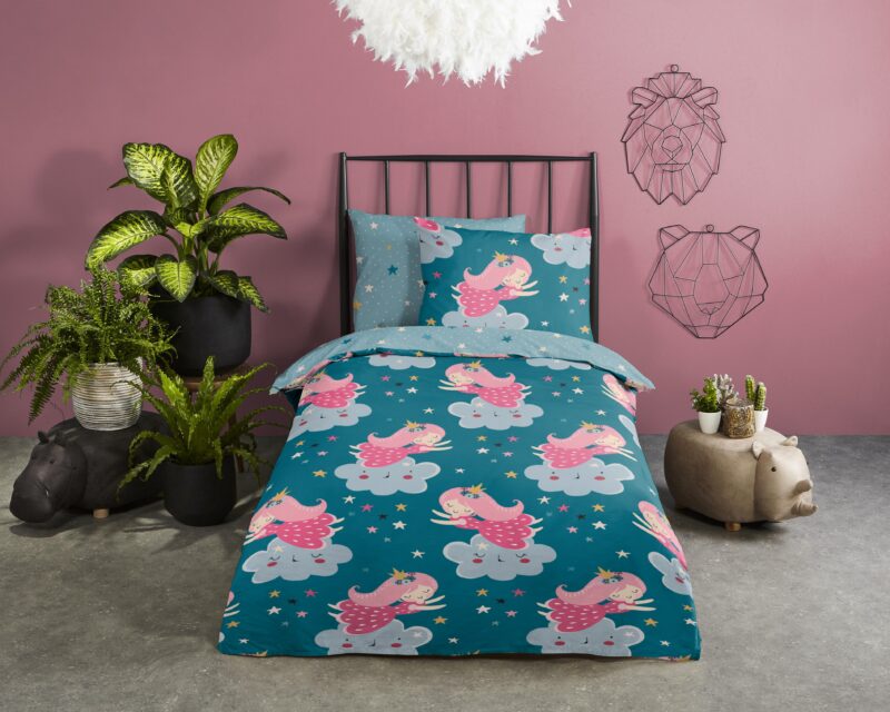 Princes overtrek van Good Morning, 140 x 200/220 cm, kussensloop 60 x 70 cm