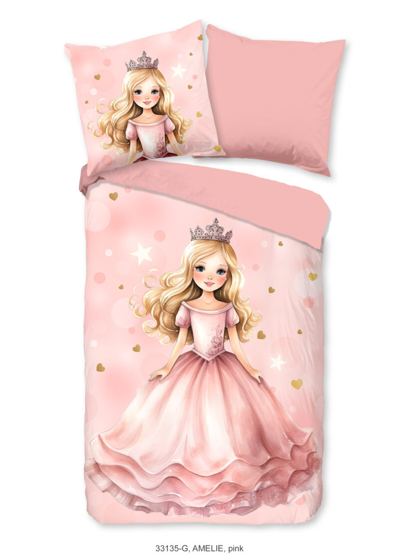 Good Morning dekbedovertrek princes - Roze - 135 x 200 cm - 100% katoen