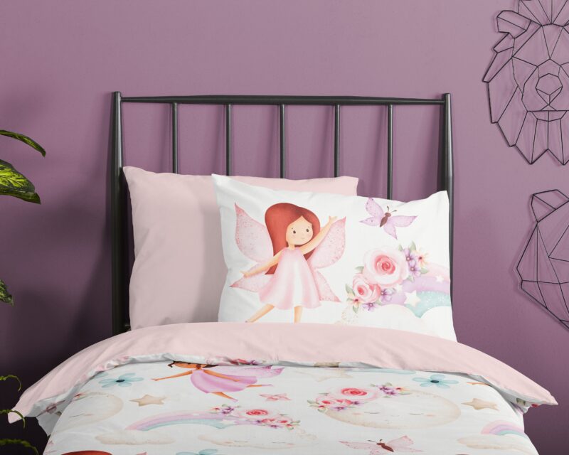 100% katoen dekbedset regenboog, maan en fee van Good Morning in 140 x 200/220 cm