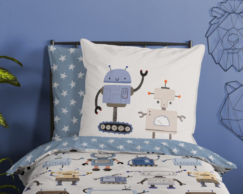 100% katoen dekbedset robots van Good Morning in 135 x 200 cm