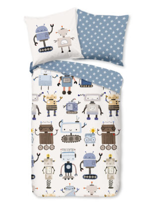 Good Morning dekbedovertrek robots - Multicolor - 135 x 200 cm - 100% katoen