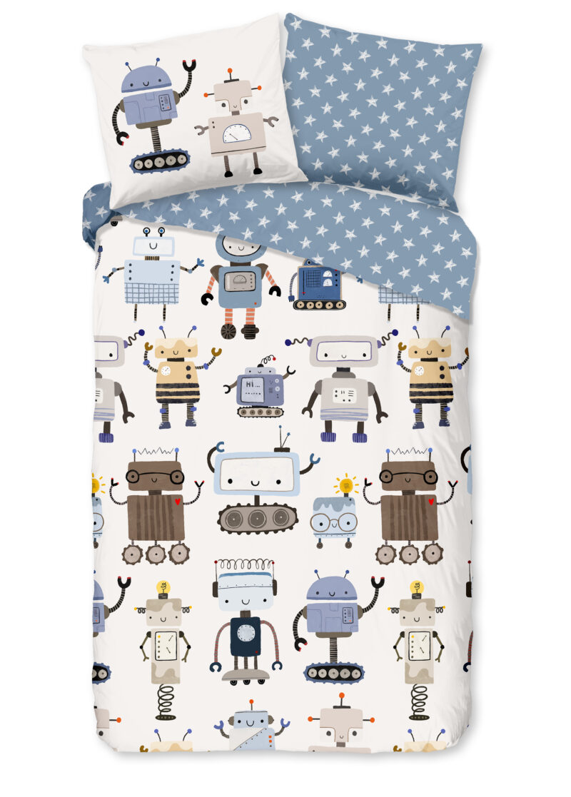 Good Morning dekbedovertrek robots - Multicolor - 140 x 200/220 cm - 100% katoen