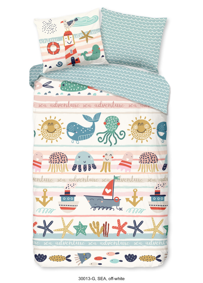 Good Morning dekbedovertrek strandthema - Multicolor - 140 x 200/220 cm - 100% katoen