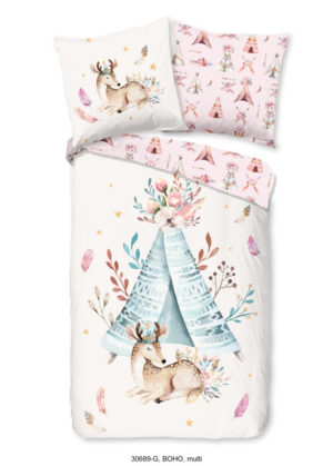 Good Morning dekbedovertrek tipi-tenten / boho - Multicolor - 135 x 200 cm - 100% katoen