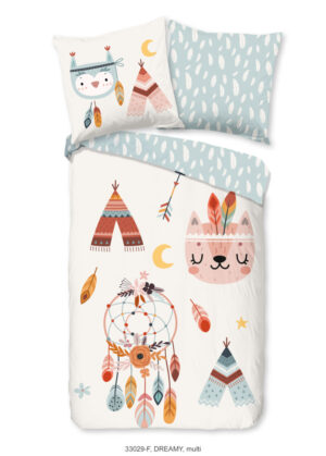Good Morning dekbedovertrek tipi-tenten / boho - Multicolor - 135 x 200 cm - 100% katoen/flanel