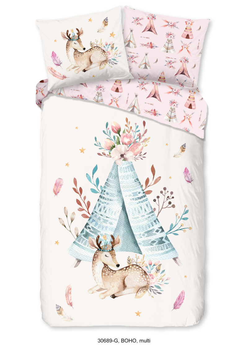 Good Morning dekbedovertrek tipi-tenten / boho - Multicolor - 140 x 200/220 cm - 100% katoen