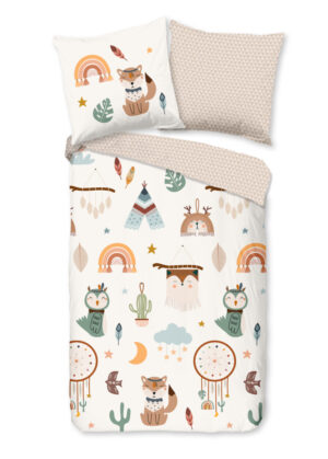 Good Morning dekbedovertrek tipi-tenten / boho - Zand - 135 x 200 cm - 100% katoen