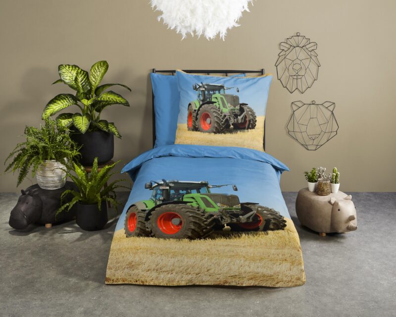 Tractor overtrek van Good Morning, 135 x 200 cm, kussensloop 80 x 80 cm - kussensloop 80 x 80 cm