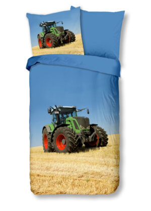 Good Morning dekbedovertrek tractor - Multicolor - 135 x 200 cm - 100% katoen - kussensloop 80 x 80 cm