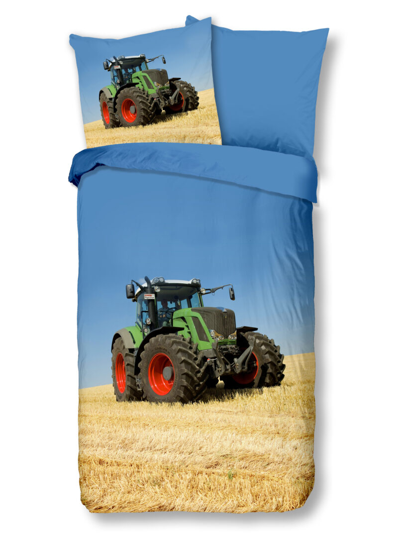 Good Morning dekbedovertrek tractor - Multicolor - 135 x 200 cm - 100% katoen - kussensloop 80 x 80 cm