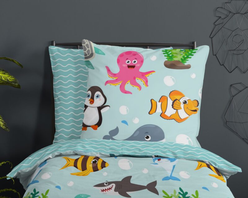 100% katoen dekbedset vissen van Good Morning in 135 x 200 cm