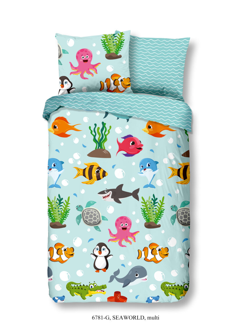 Good Morning dekbedovertrek vissen - Multicolor - 140 x 200/220 cm - 100% katoen