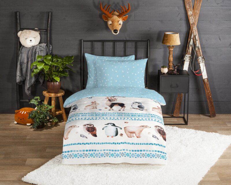 Winter dieren overtrek van Good Morning, 140 x 200 cm, kussensloop 70 x 90 cm