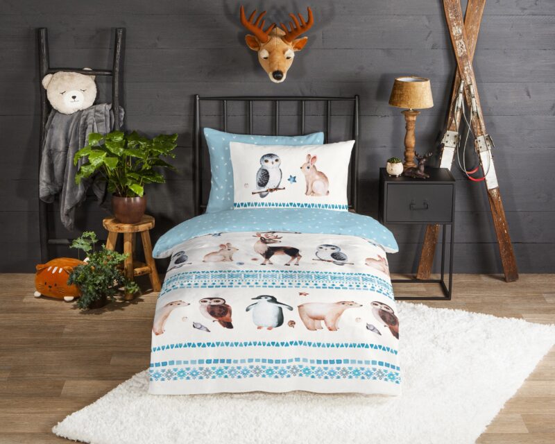 Winter dieren overtrek van Good Morning, 140 x 200/220 cm, kussensloop 60 x 70 cm