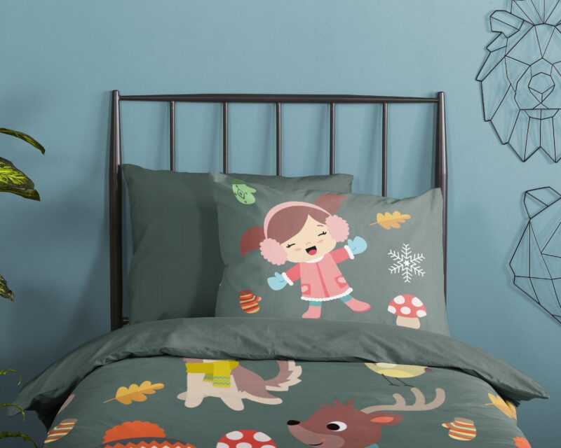 100% katoen dekbedset winter thema van Good Morning in 140 x 200/220 cm