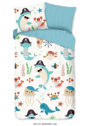 Good Morning dekbedovertrek zeedieren - Multicolor - 140 x 200/220 cm - 100% katoen